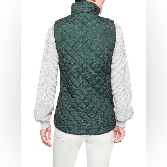 Banana Republic Quilted Slim Puffer Vest Forrest Green Small - Picture 2 of 5